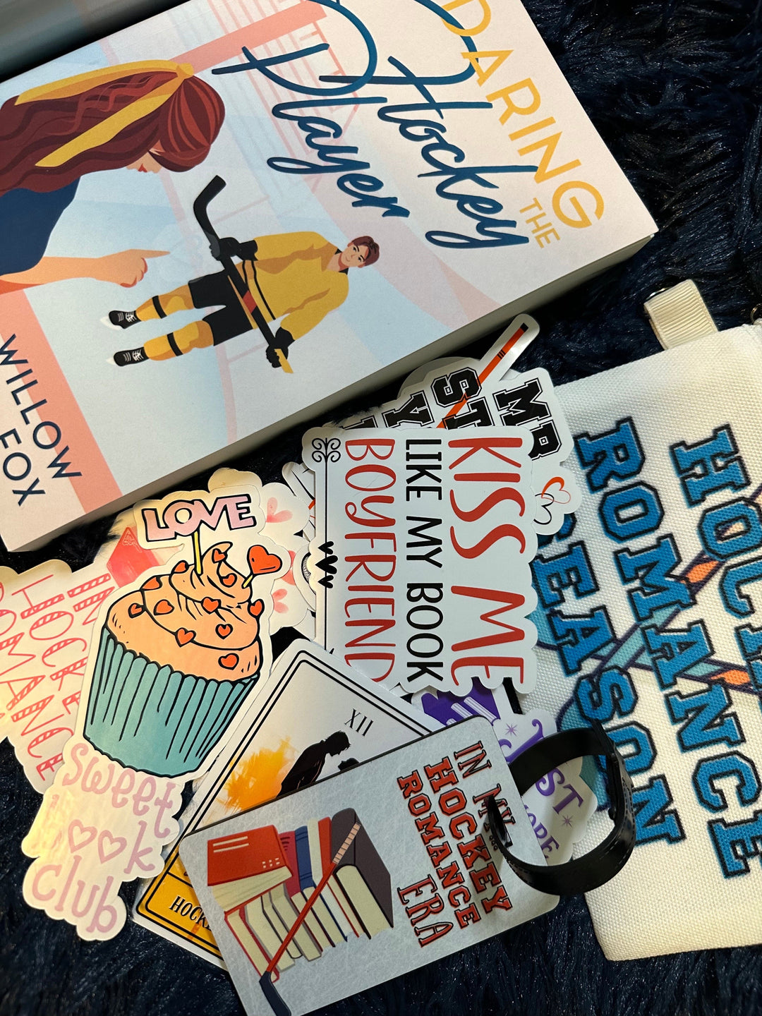 Author Willow Fox book box Daring the Hockey Player Book Box