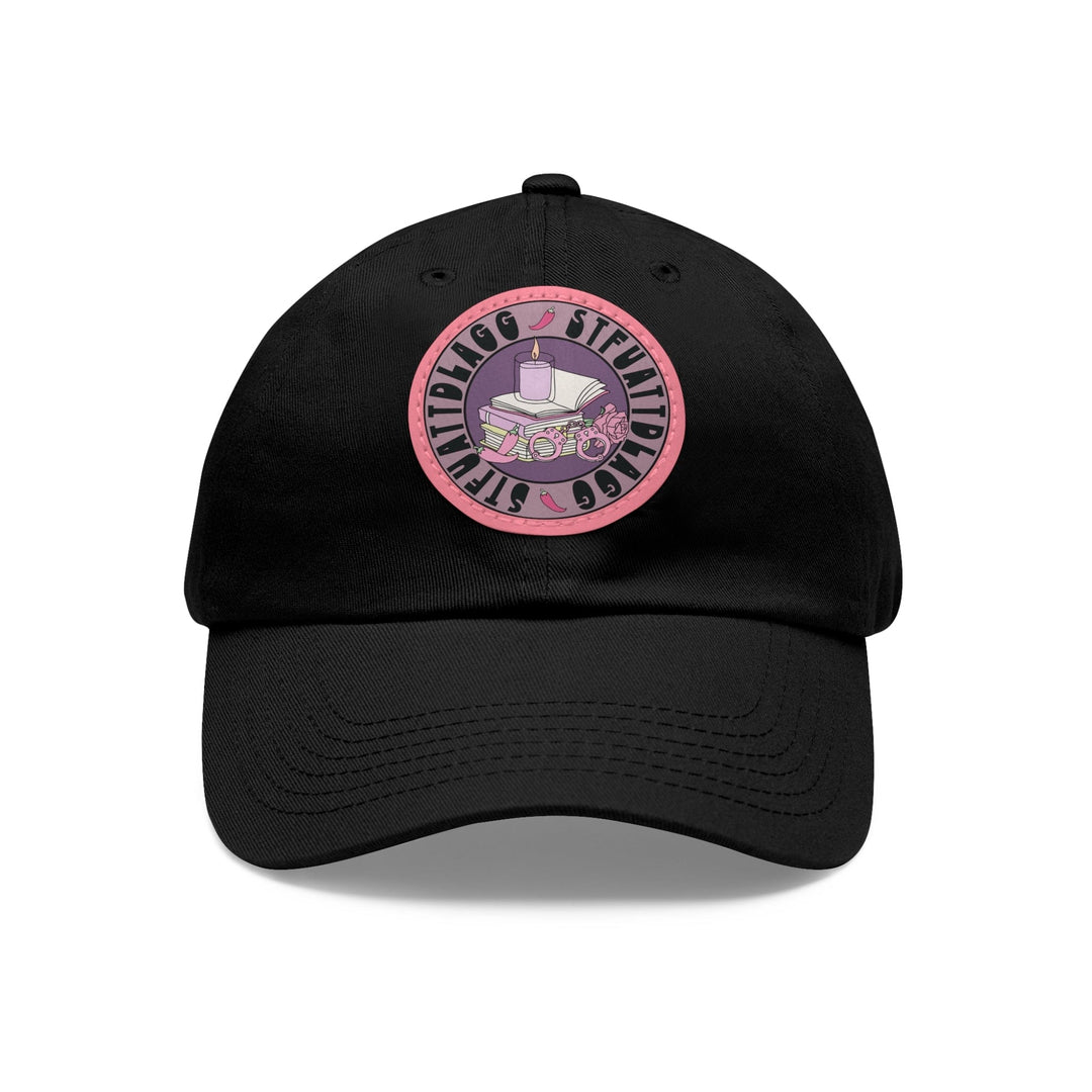 Slow Burn Publishing Hats Black / Pink patch / Circle / One size STFUATTDLAGG - Hat with Leather Patch