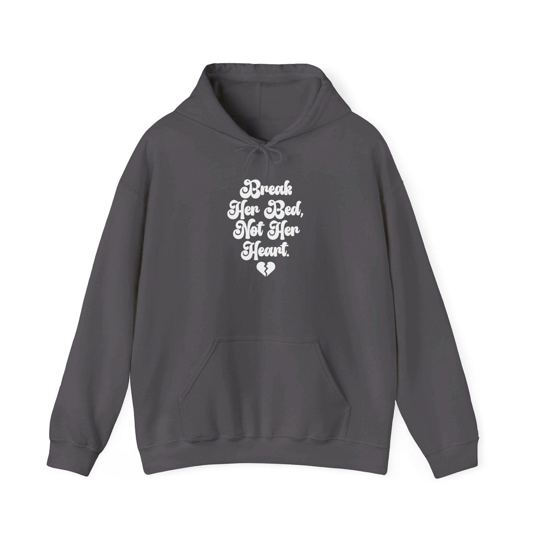 Slow Burn Publishing Hoodie Charcoal / S Break Her Bed Not Her Heart - Unisex Heavy Blend™ Hooded Sweatshirt