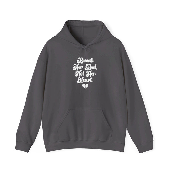 Slow Burn Publishing Hoodie Charcoal / S Break Her Bed Not Her Heart - Unisex Heavy Blend™ Hooded Sweatshirt