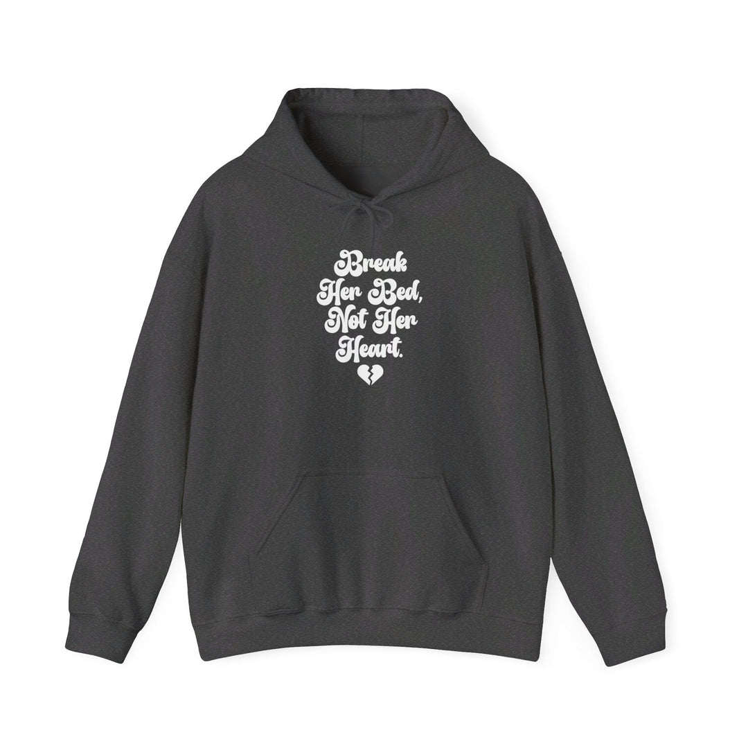 Slow Burn Publishing Hoodie Dark Heather / S Break Her Bed Not Her Heart - Unisex Heavy Blend™ Hooded Sweatshirt