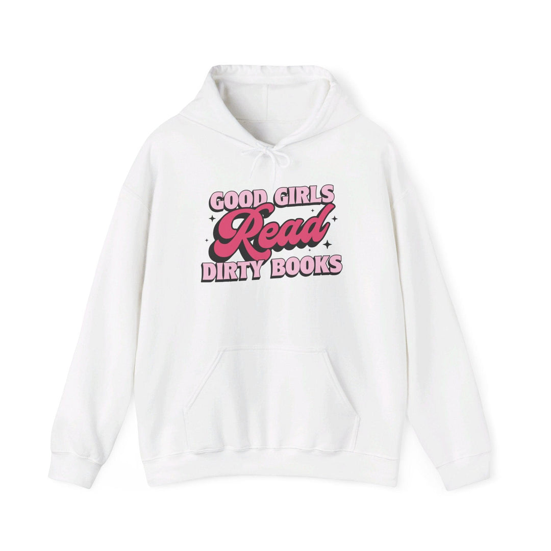 Slow Burn Publishing Hoodie White / S Good Girls Read Dirty Books - Unisex Heavy Blend™ Hooded Sweatshirt