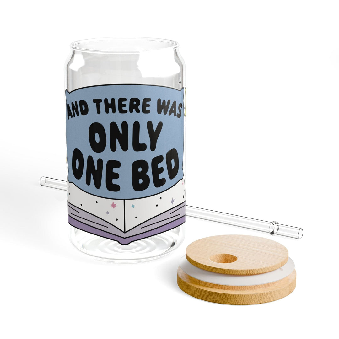 Slow Burn Publishing Mug With lid and straw / 16oz And There Was Only One Bed - Sipper Glass, 16oz