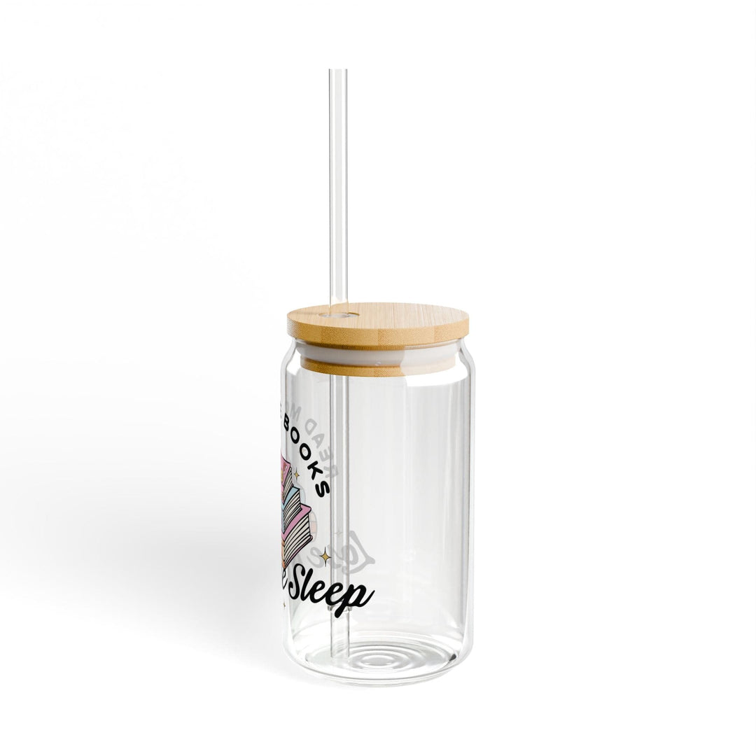 Slow Burn Publishing Mug With lid and straw / 16oz Read More Books Lose More Sleep - Sipper Glass, 16oz