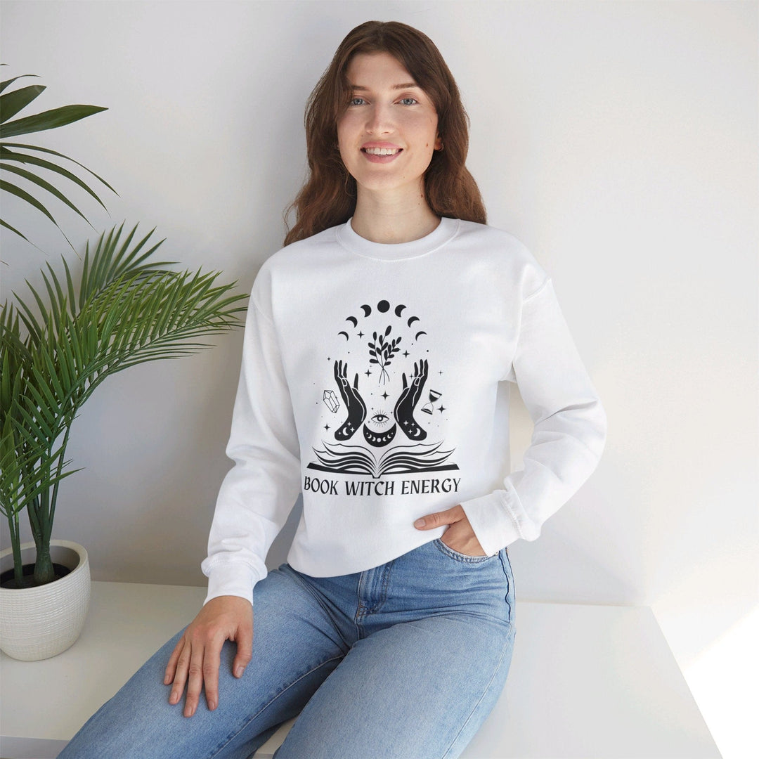 Slow Burn Publishing Sweatshirt Book Witch Energy - Unisex Heavy Blend™ Crewneck Sweatshirt