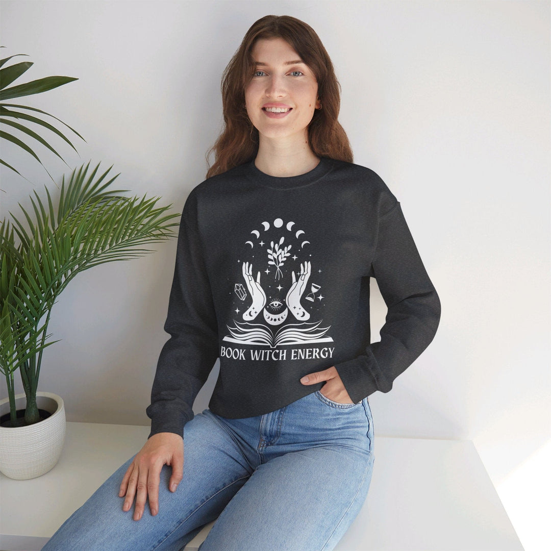 Slow Burn Publishing Sweatshirt Book Witch Energy - Unisex Heavy Blend™ Crewneck Sweatshirt