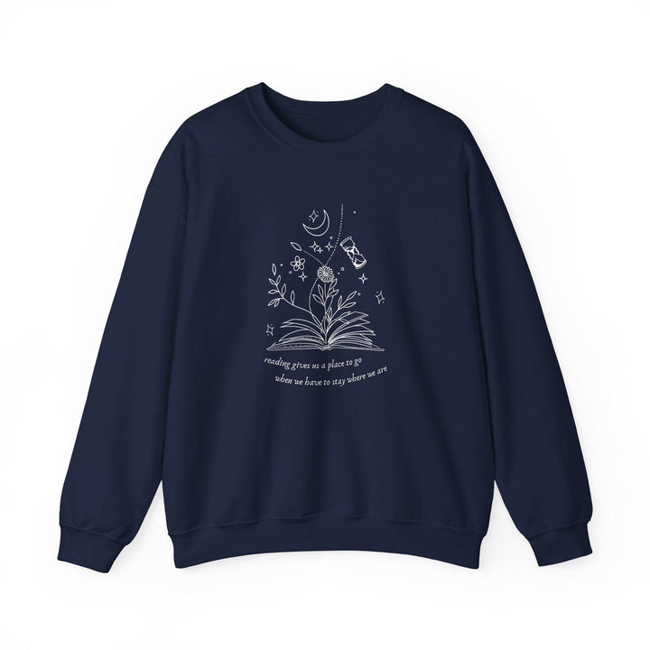 Slow Burn Publishing Sweatshirt Navy / S Reading Gives Us - Unisex Heavy Blend™ Crewneck Sweatshirt