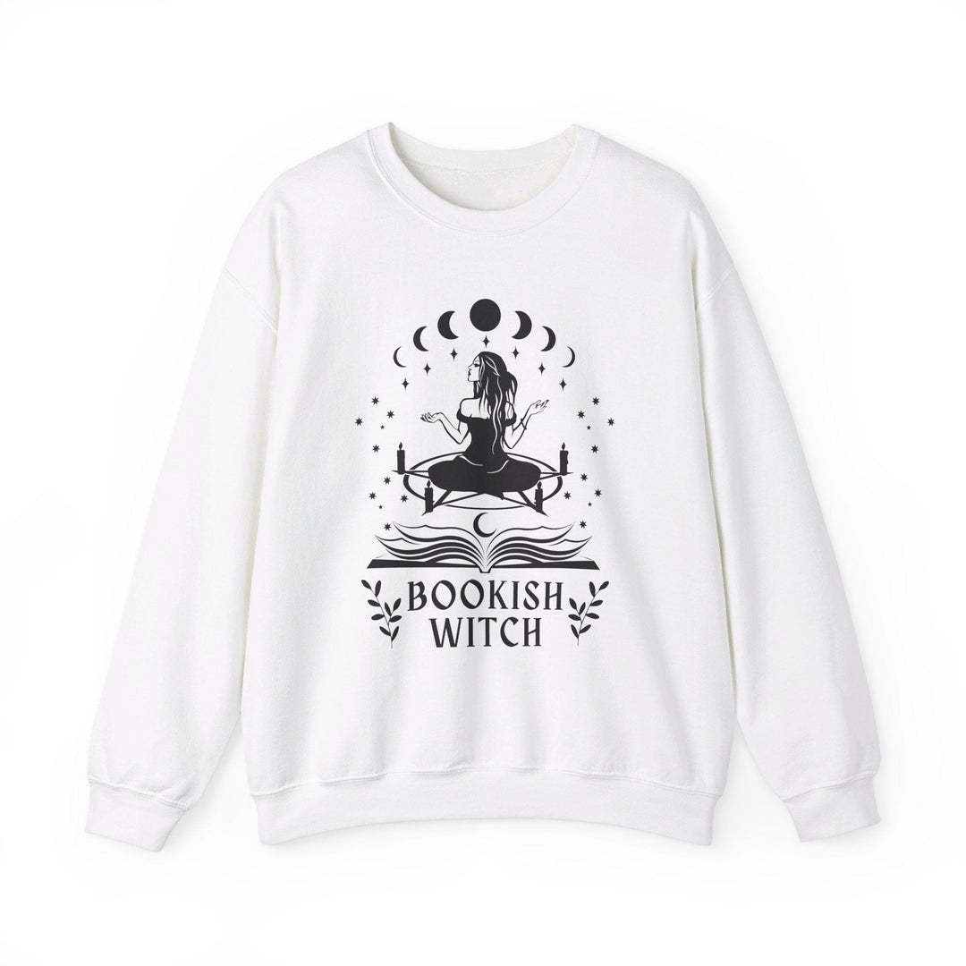 Slow Burn Publishing Sweatshirt White / S Bookish Witch - Unisex Heavy Blend™ Crewneck Sweatshirt