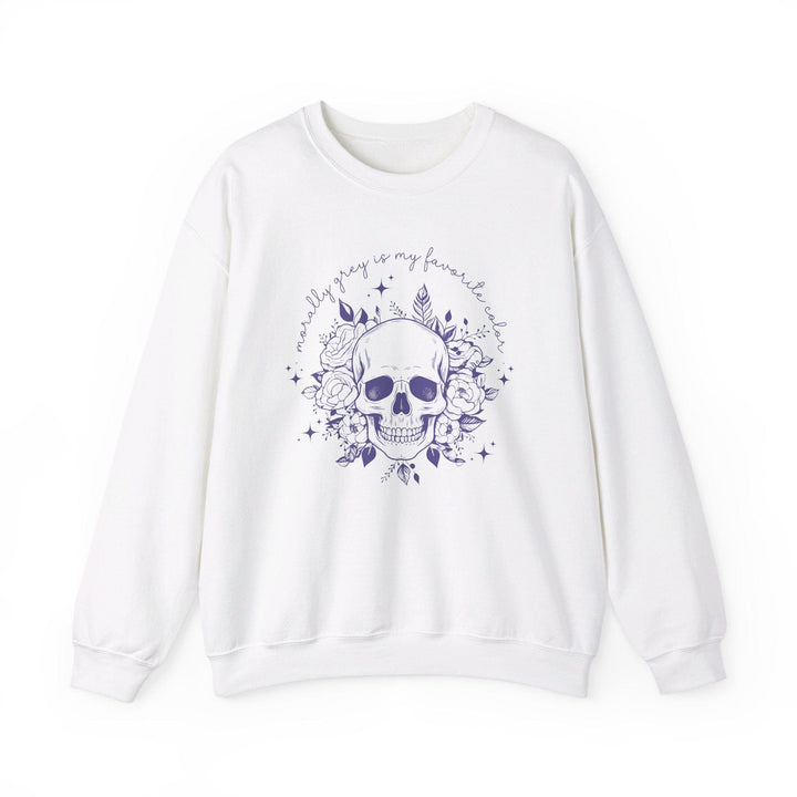 Slow Burn Publishing Sweatshirt White / S Morally Grey Skull - Unisex Heavy Blend™ Crewneck Sweatshirt