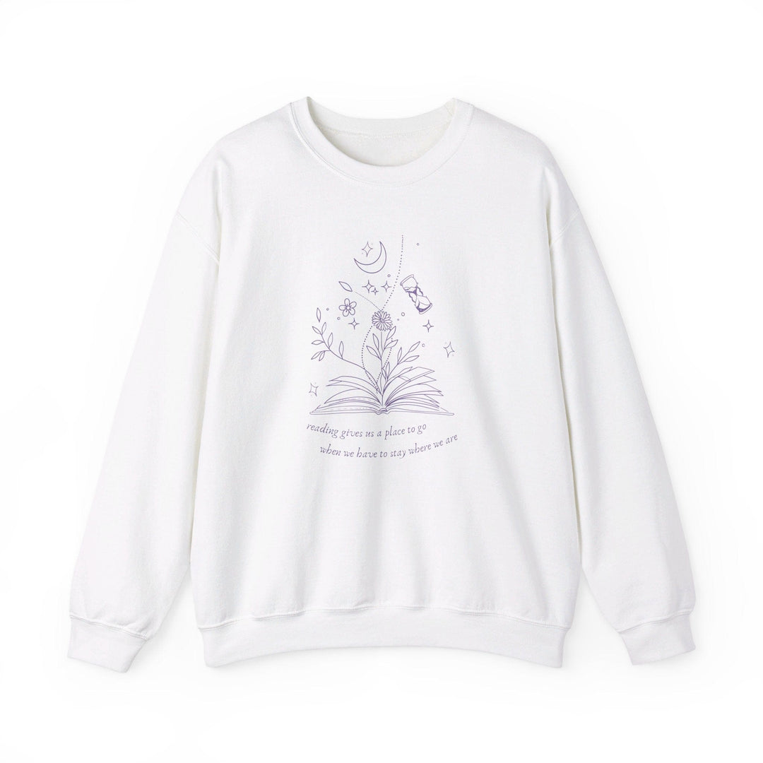 Slow Burn Publishing Sweatshirt White / S Reading Gives Us - Unisex Heavy Blend™ Crewneck Sweatshirt