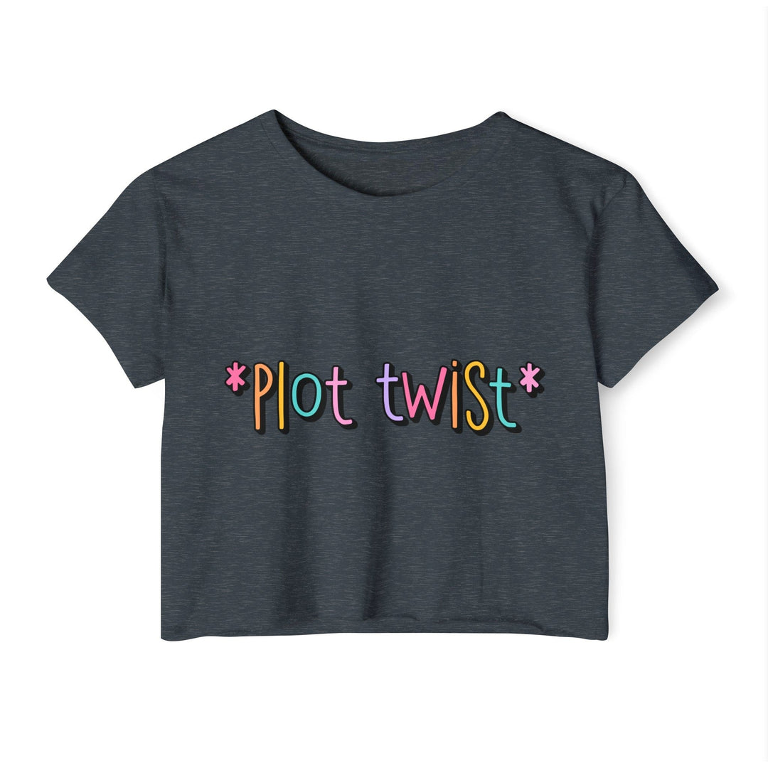 Slow Burn Publishing T-Shirt Antique Denim / XS Plot Twist - Women's Festival Crop Top