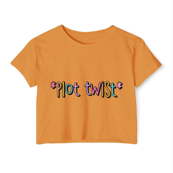 Slow Burn Publishing T-Shirt Antique Gold / XS Plot Twist - Women's Festival Crop Top