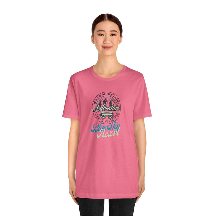 Slow Burn Publishing T-Shirt Blue Sky Resort - Unisex Jersey Short Sleeve Tee