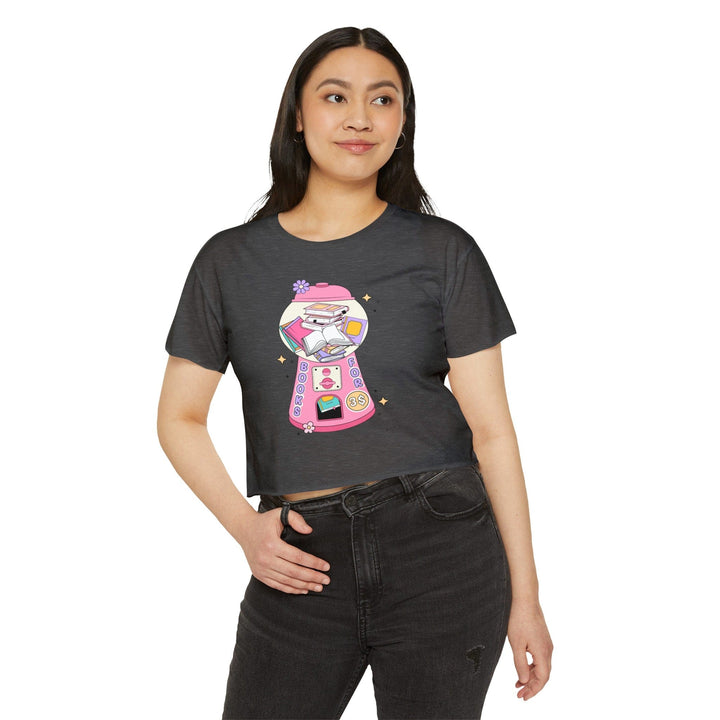 Slow Burn Publishing T-Shirt Bubble Gum Book Design - Women's Festival Crop Top