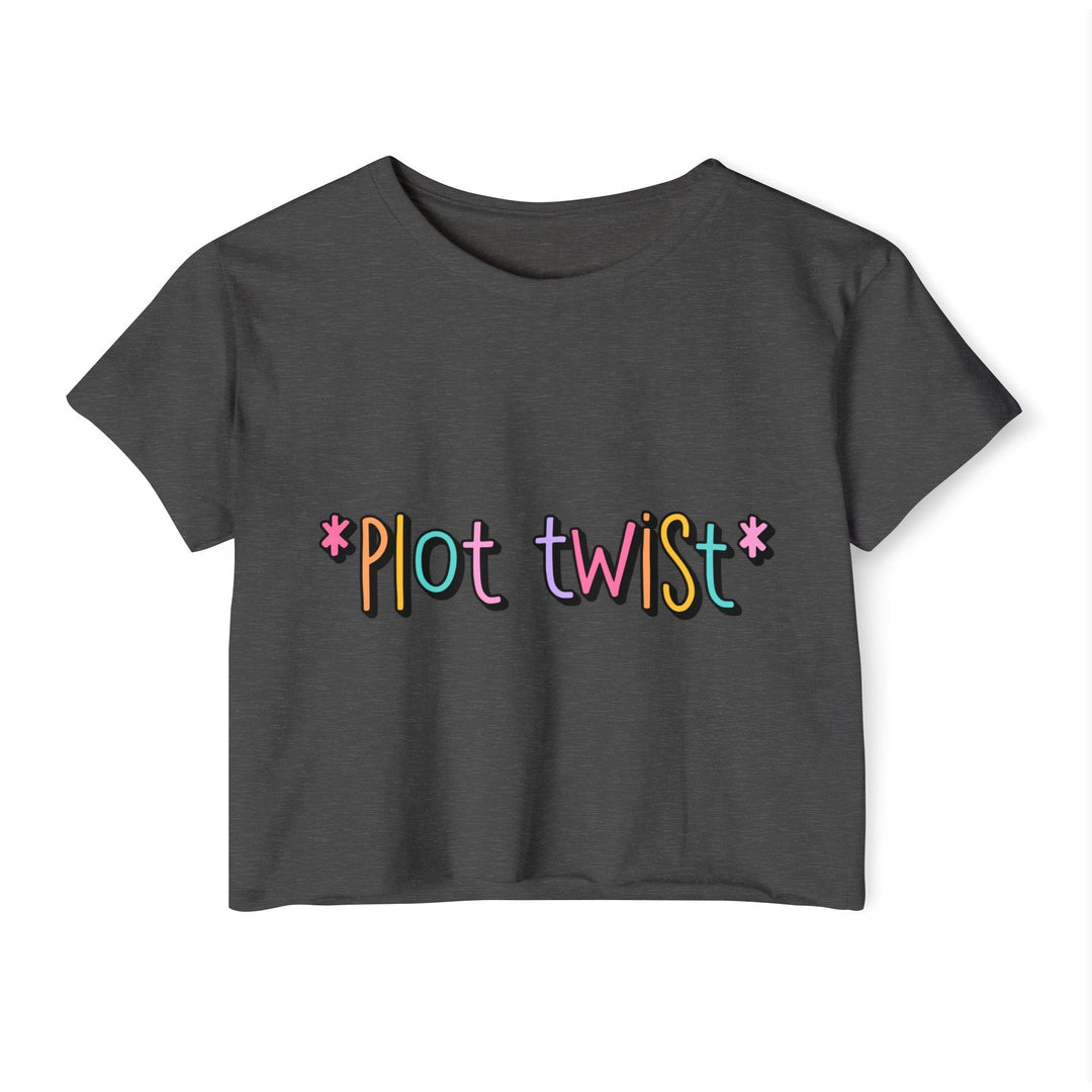 Slow Burn Publishing T-Shirt Charcoal / XS Plot Twist - Women's Festival Crop Top