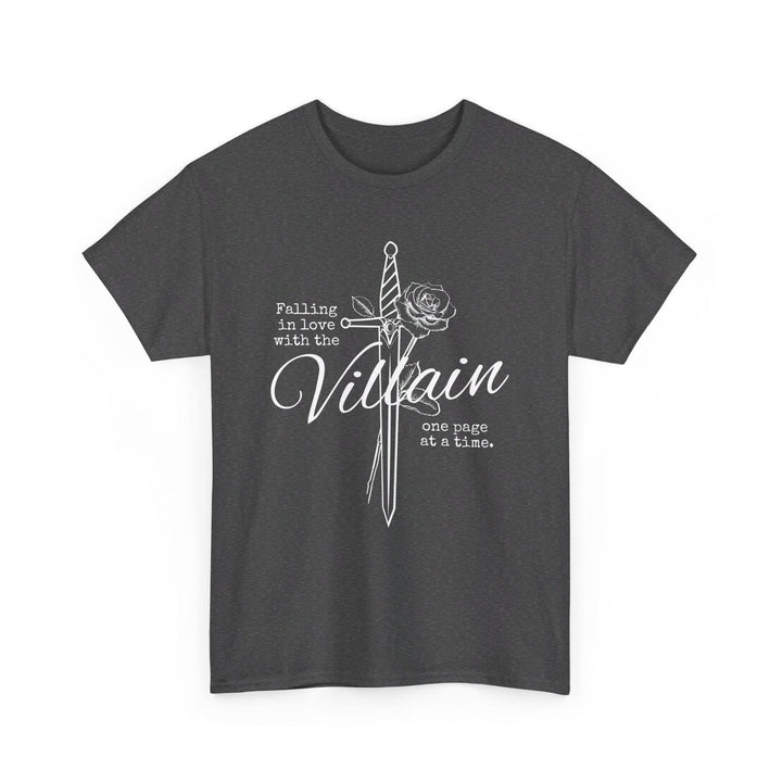 Slow Burn Publishing T-Shirt Dark Heather / S Falling in Love with the Villain - Unisex Heavy Cotton Tee