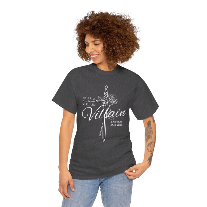 Slow Burn Publishing T-Shirt Falling in Love with the Villain - Unisex Heavy Cotton Tee