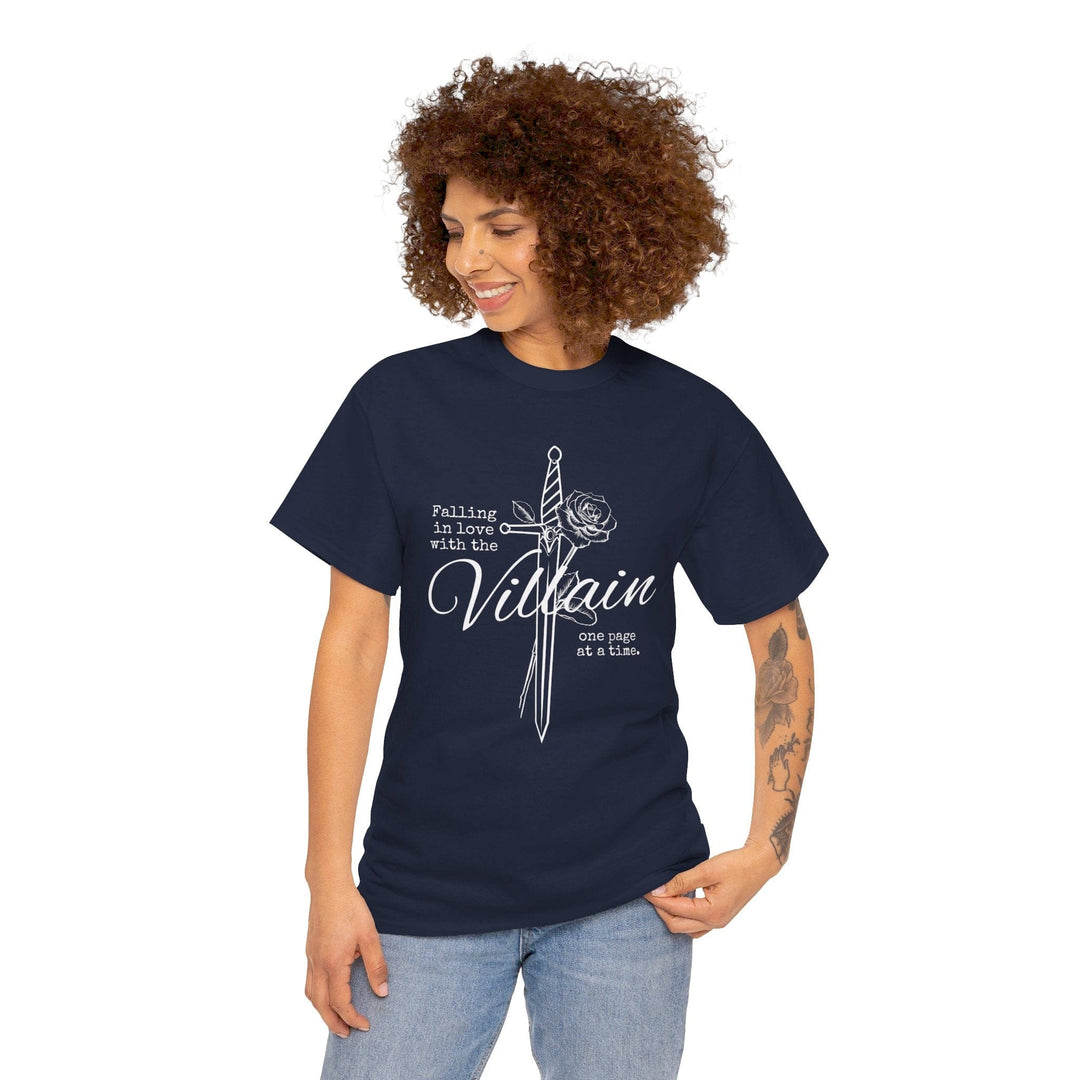 Slow Burn Publishing T-Shirt Falling in Love with the Villain - Unisex Heavy Cotton Tee