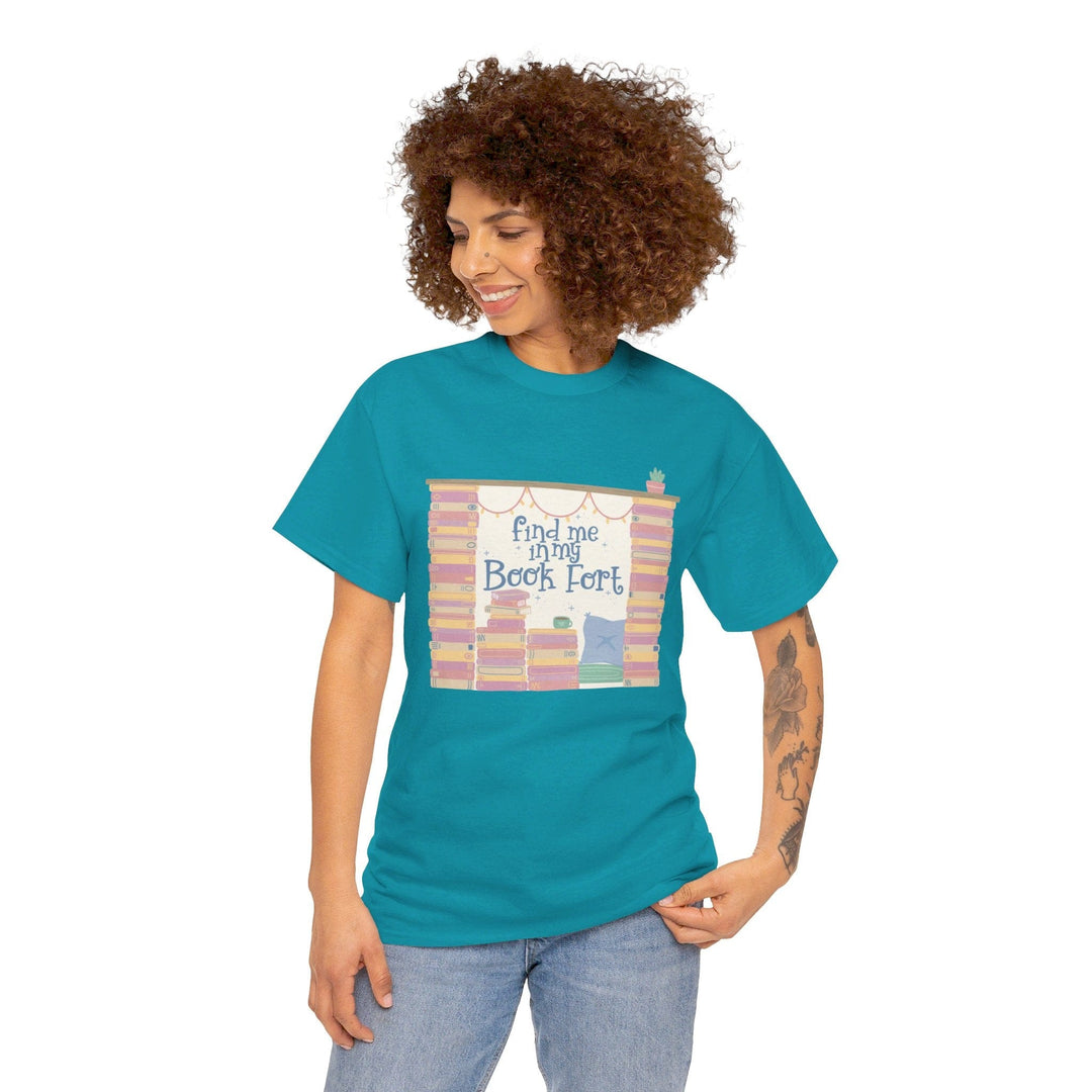 Slow Burn Publishing T-Shirt Find Me in My Book Fort - Unisex Heavy Cotton Tee