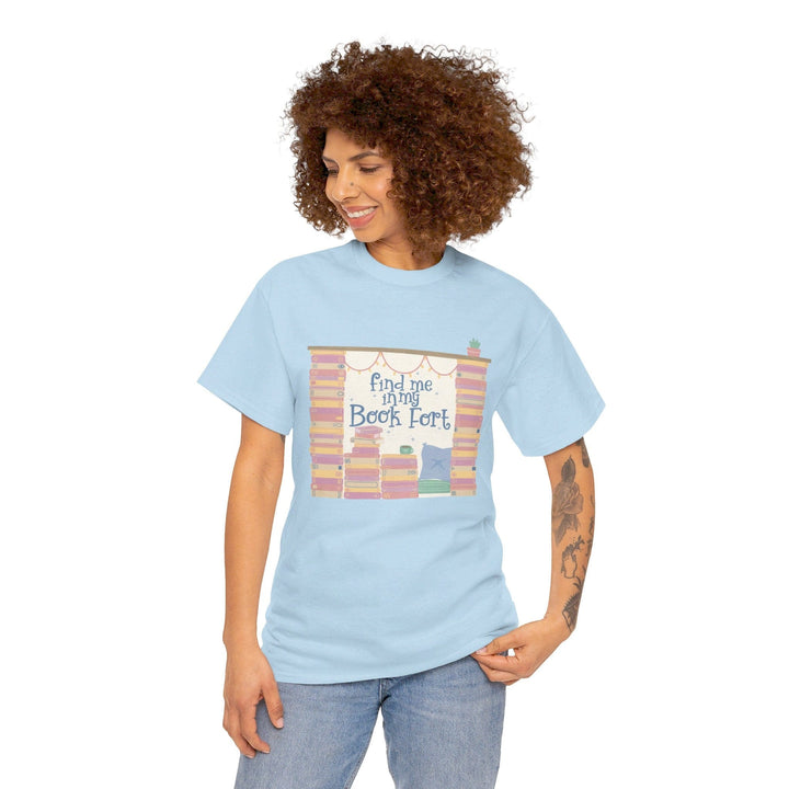 Slow Burn Publishing T-Shirt Find Me in My Book Fort - Unisex Heavy Cotton Tee