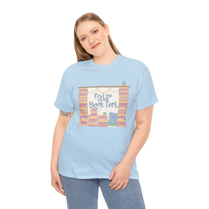 Slow Burn Publishing T-Shirt Find Me in My Book Fort - Unisex Heavy Cotton Tee