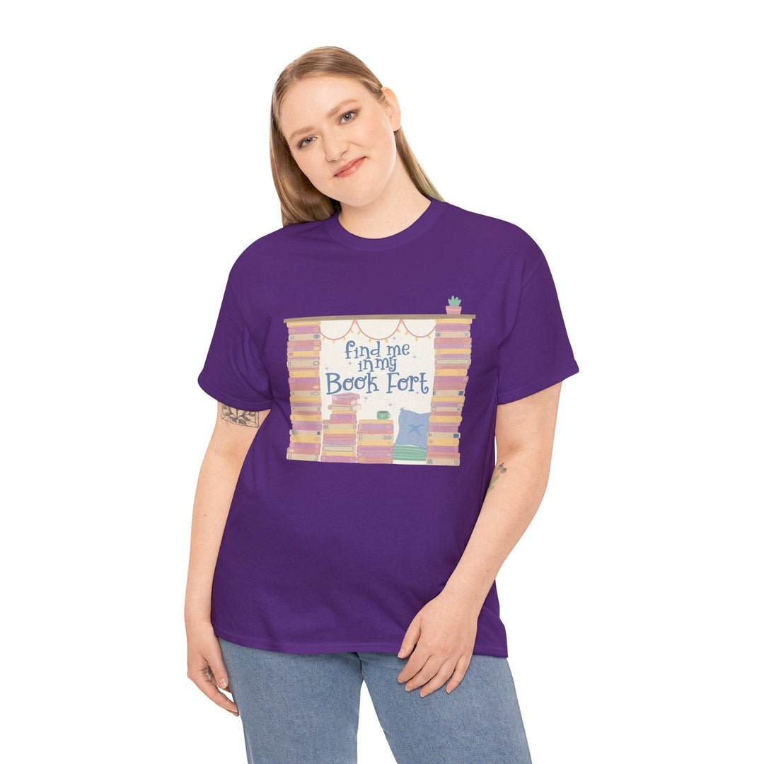 Slow Burn Publishing T-Shirt Find Me in My Book Fort - Unisex Heavy Cotton Tee