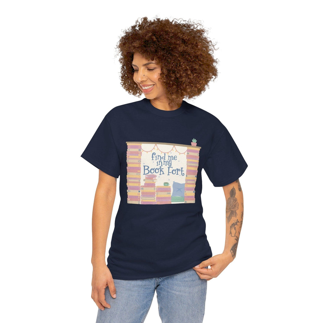 Slow Burn Publishing T-Shirt Find Me in My Book Fort - Unisex Heavy Cotton Tee