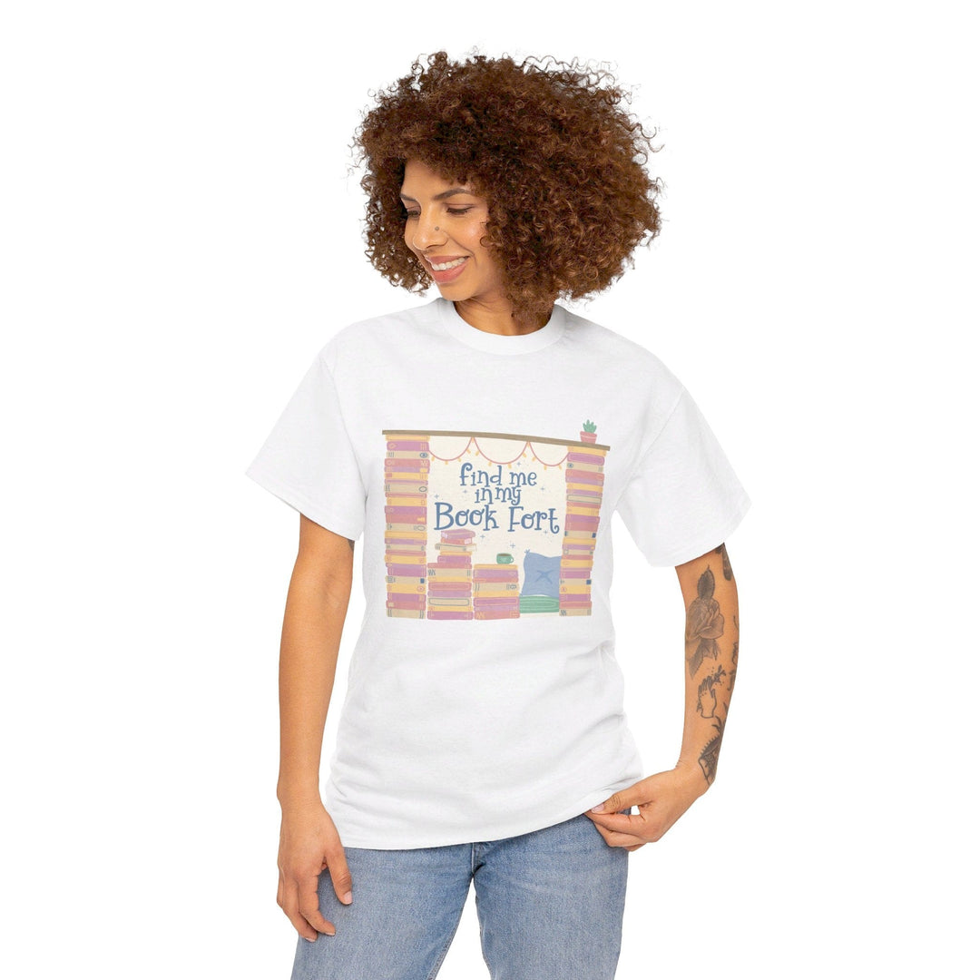 Slow Burn Publishing T-Shirt Find Me in My Book Fort - Unisex Heavy Cotton Tee