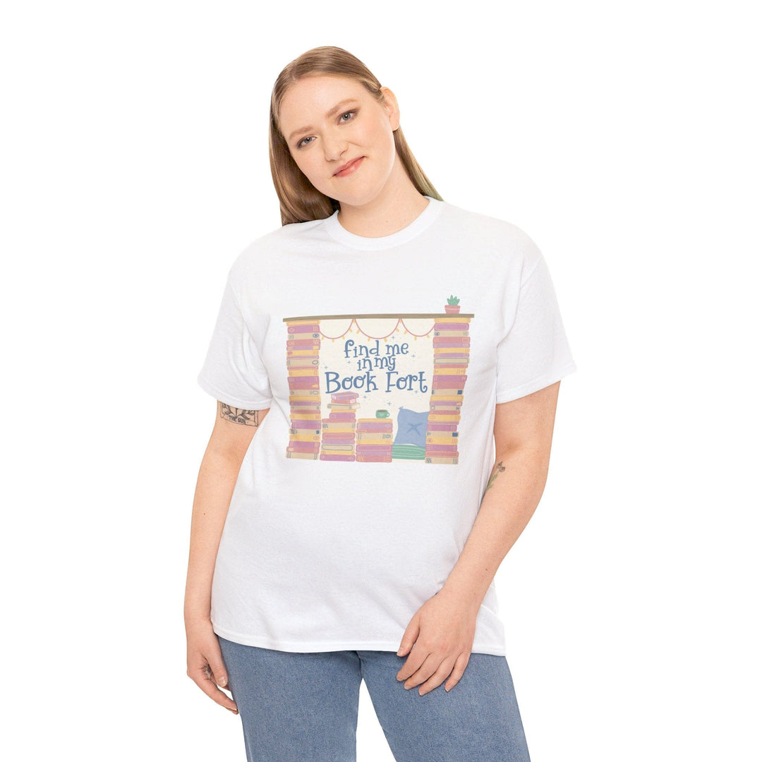 Slow Burn Publishing T-Shirt Find Me in My Book Fort - Unisex Heavy Cotton Tee