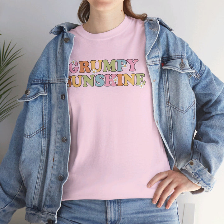 Printify T-Shirt Grumpy Sunshine - Unisex Heavy Cotton Tee