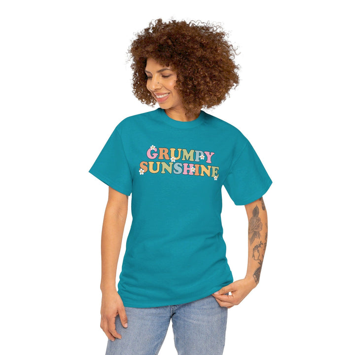 Printify T-Shirt Grumpy Sunshine - Unisex Heavy Cotton Tee