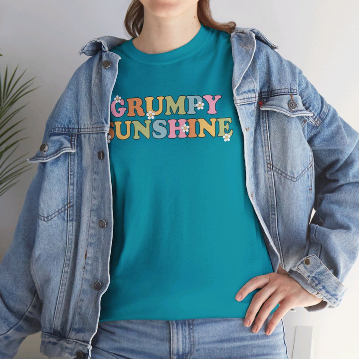 Printify T-Shirt Grumpy Sunshine - Unisex Heavy Cotton Tee