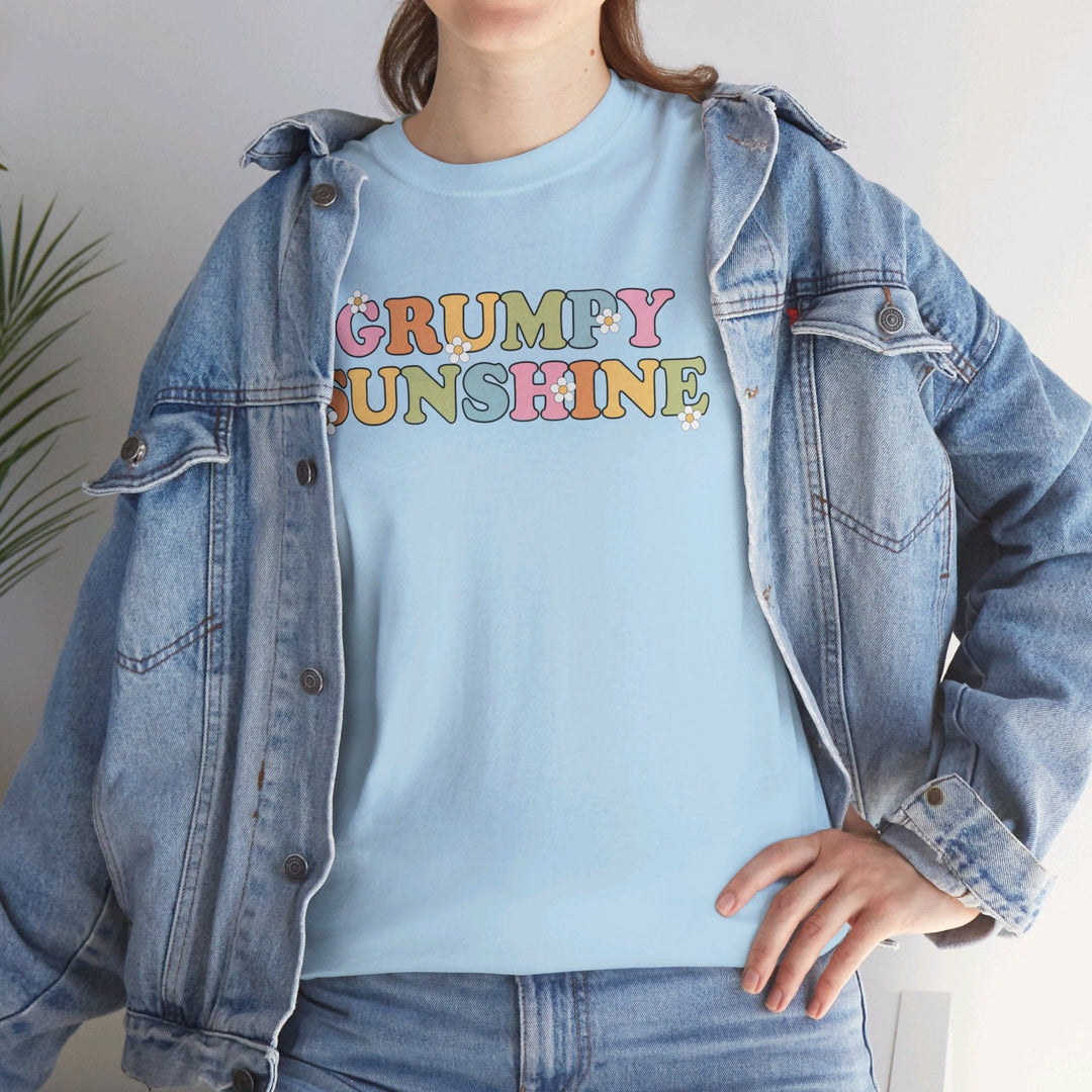 Printify T-Shirt Grumpy Sunshine - Unisex Heavy Cotton Tee