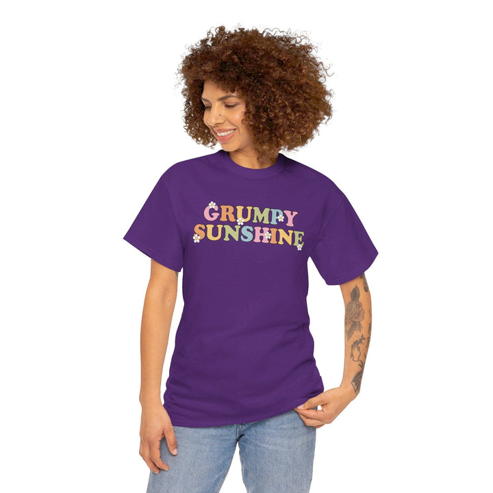 Printify T-Shirt Grumpy Sunshine - Unisex Heavy Cotton Tee