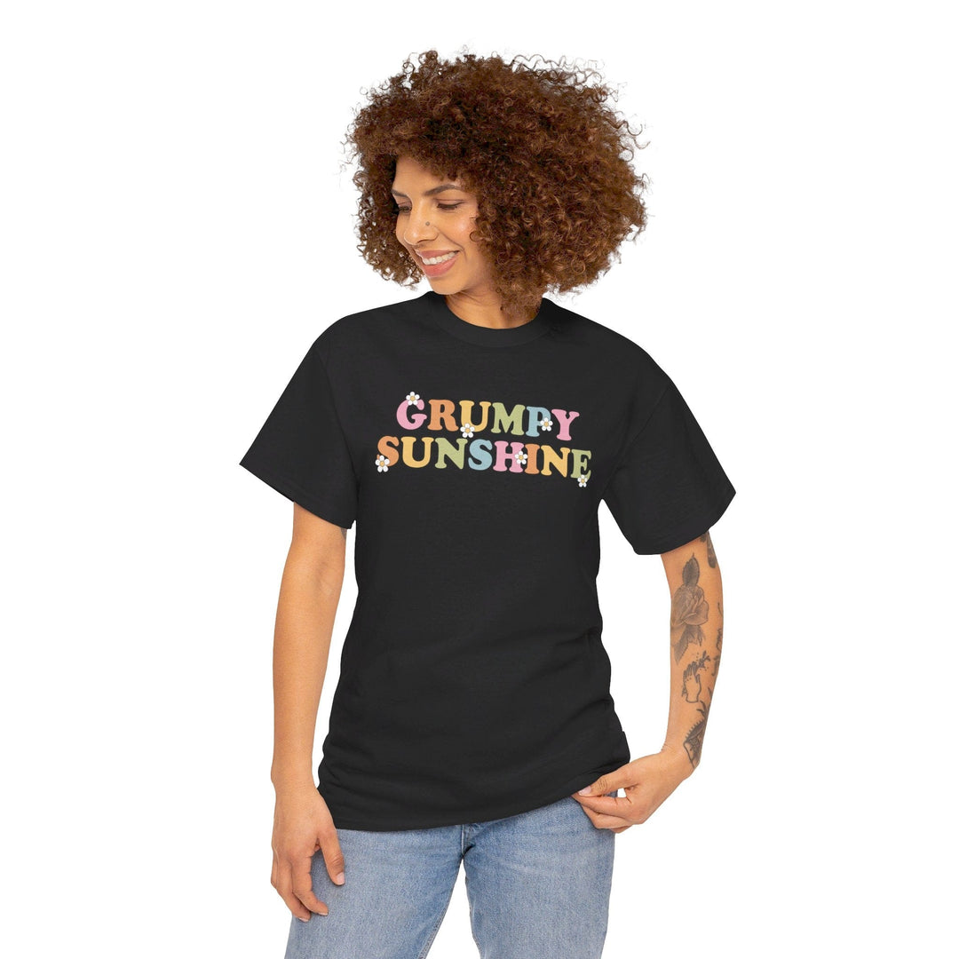 Printify T-Shirt Grumpy Sunshine - Unisex Heavy Cotton Tee