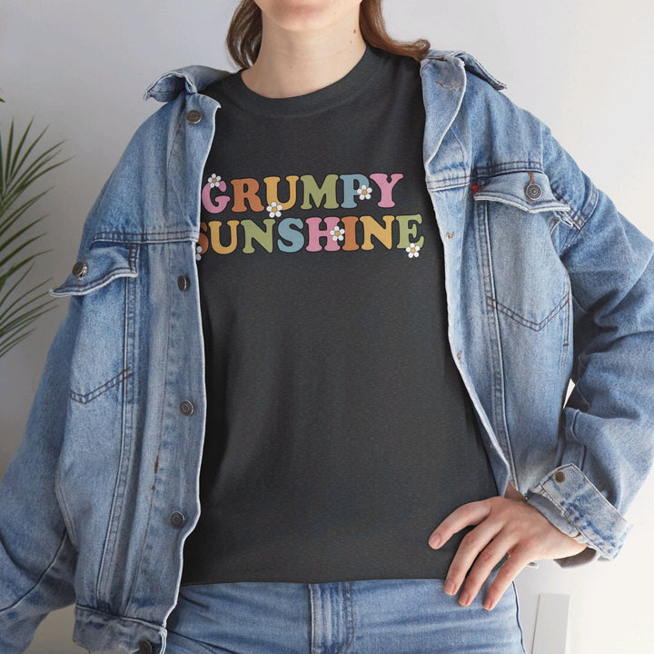 Printify T-Shirt Grumpy Sunshine - Unisex Heavy Cotton Tee