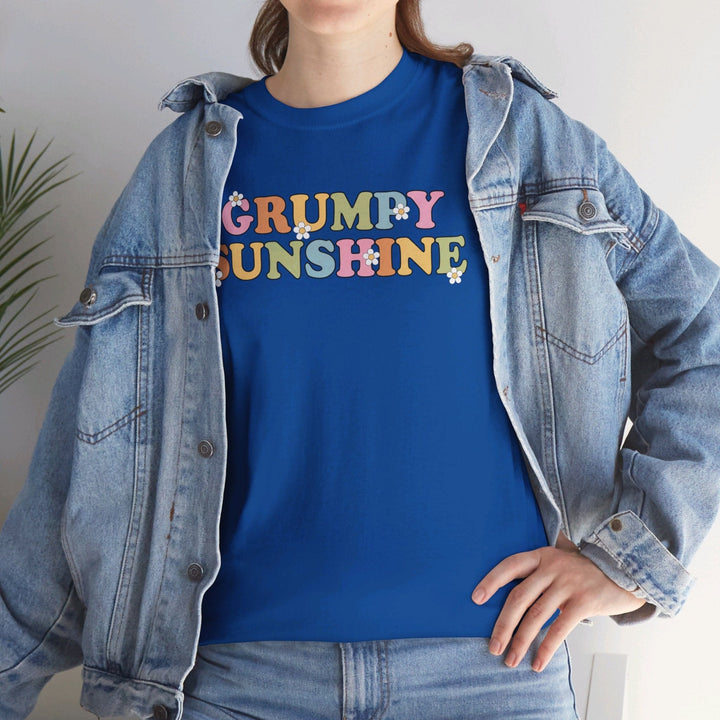 Printify T-Shirt Grumpy Sunshine - Unisex Heavy Cotton Tee