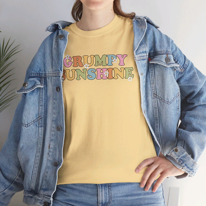 Printify T-Shirt Grumpy Sunshine - Unisex Heavy Cotton Tee