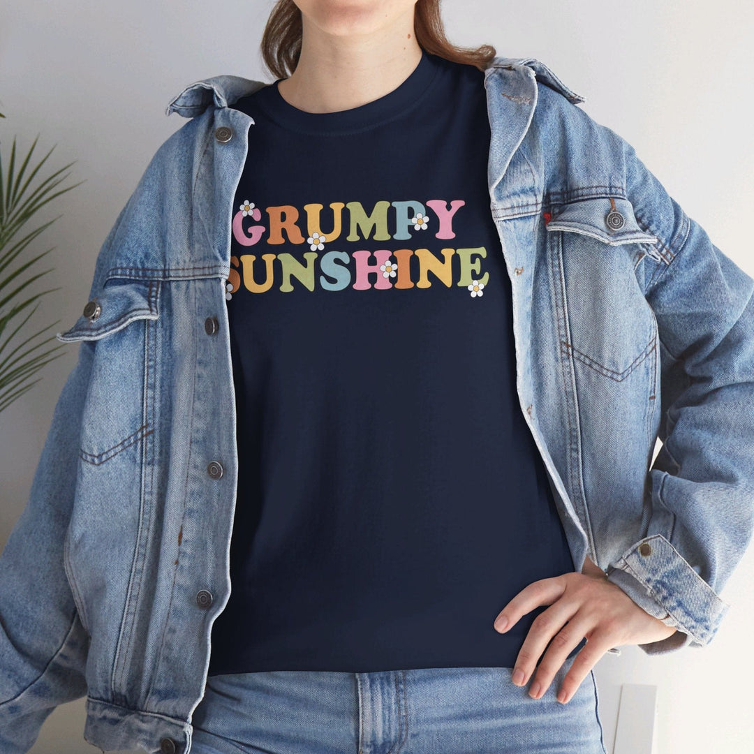 Printify T-Shirt Grumpy Sunshine - Unisex Heavy Cotton Tee