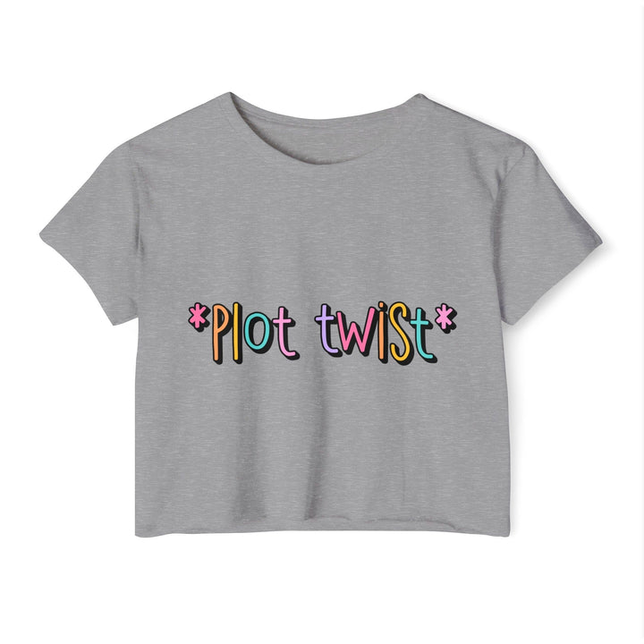 Slow Burn Publishing T-Shirt Heather Grey / XS Plot Twist - Women's Festival Crop Top