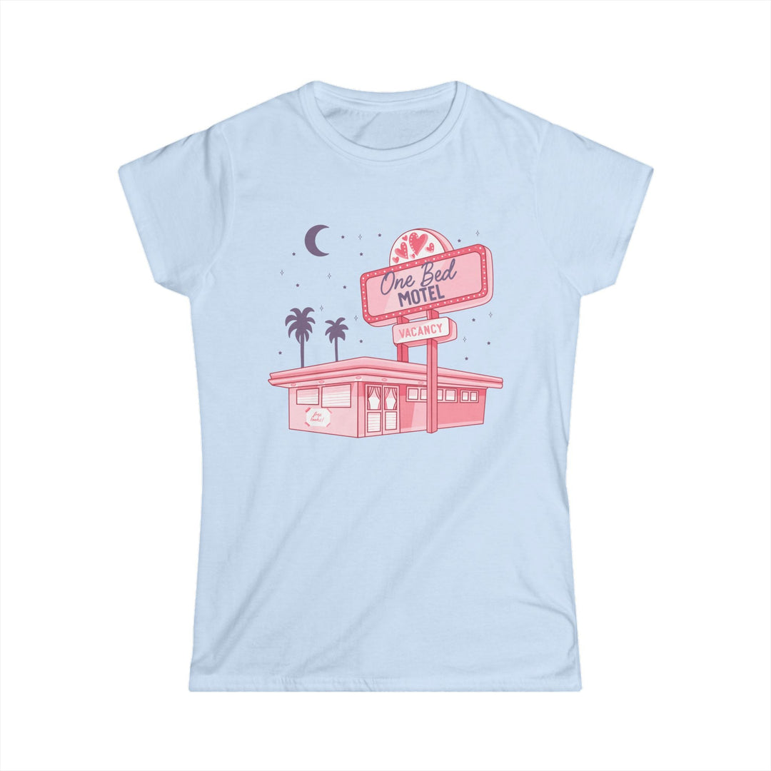 Slow Burn Publishing T-Shirt Light Blue / S One Bed Motel - Women's Softstyle Tee