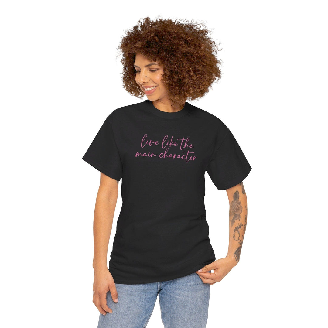 Printify T-Shirt Live Like the Main Character - Unisex Heavy Cotton Tee