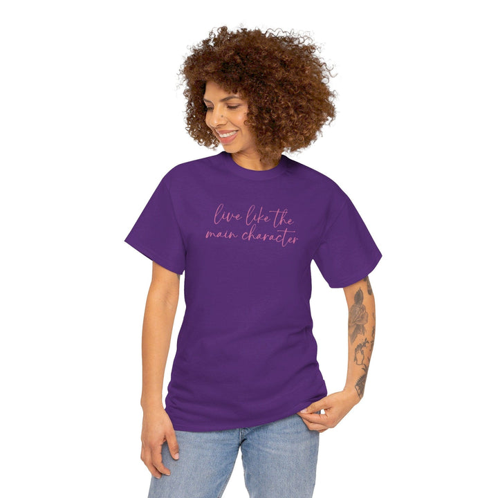 Printify T-Shirt Live Like the Main Character - Unisex Heavy Cotton Tee