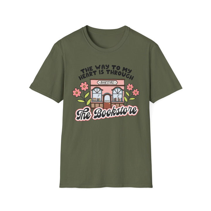 Slow Burn Publishing T-Shirt Military Green / S The Way to My Heart - Unisex Softstyle T-Shirt