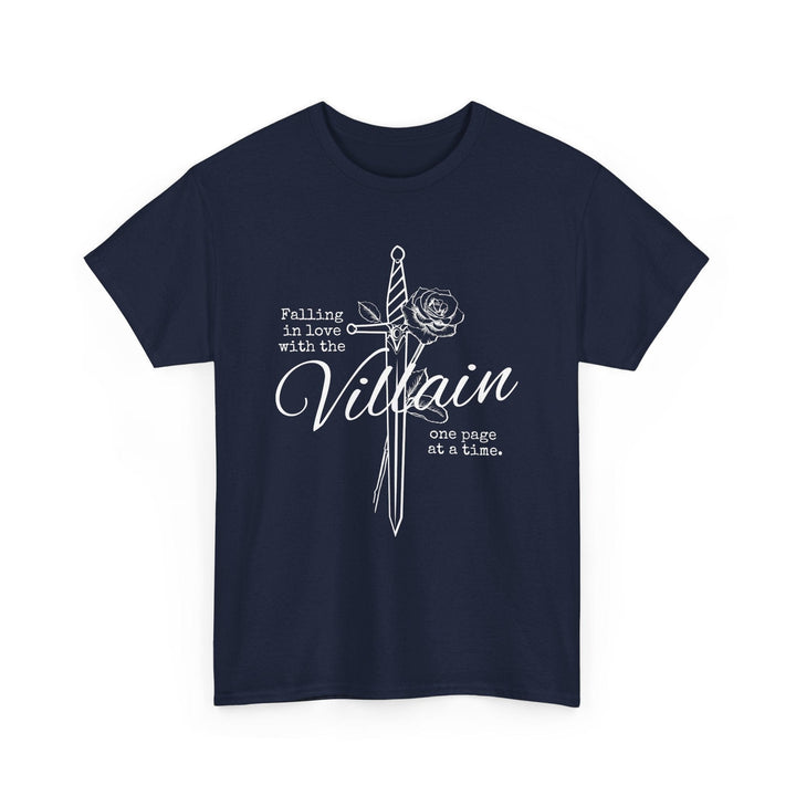 Slow Burn Publishing T-Shirt Navy / S Falling in Love with the Villain - Unisex Heavy Cotton Tee