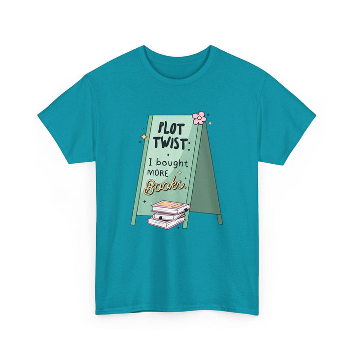 Printify T-Shirt Plot Twist: I bought more books - Unisex Heavy Cotton Tee