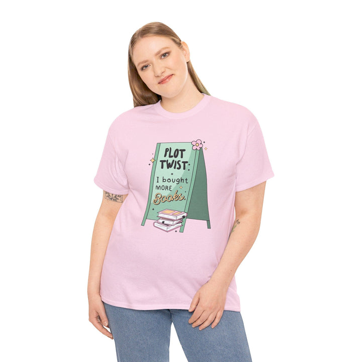 Printify T-Shirt Plot Twist: I bought more books - Unisex Heavy Cotton Tee