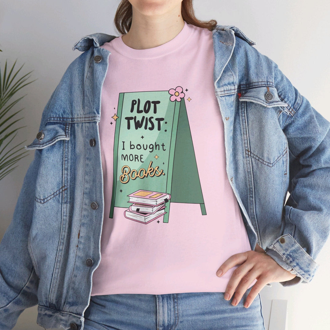 Printify T-Shirt Plot Twist: I bought more books - Unisex Heavy Cotton Tee