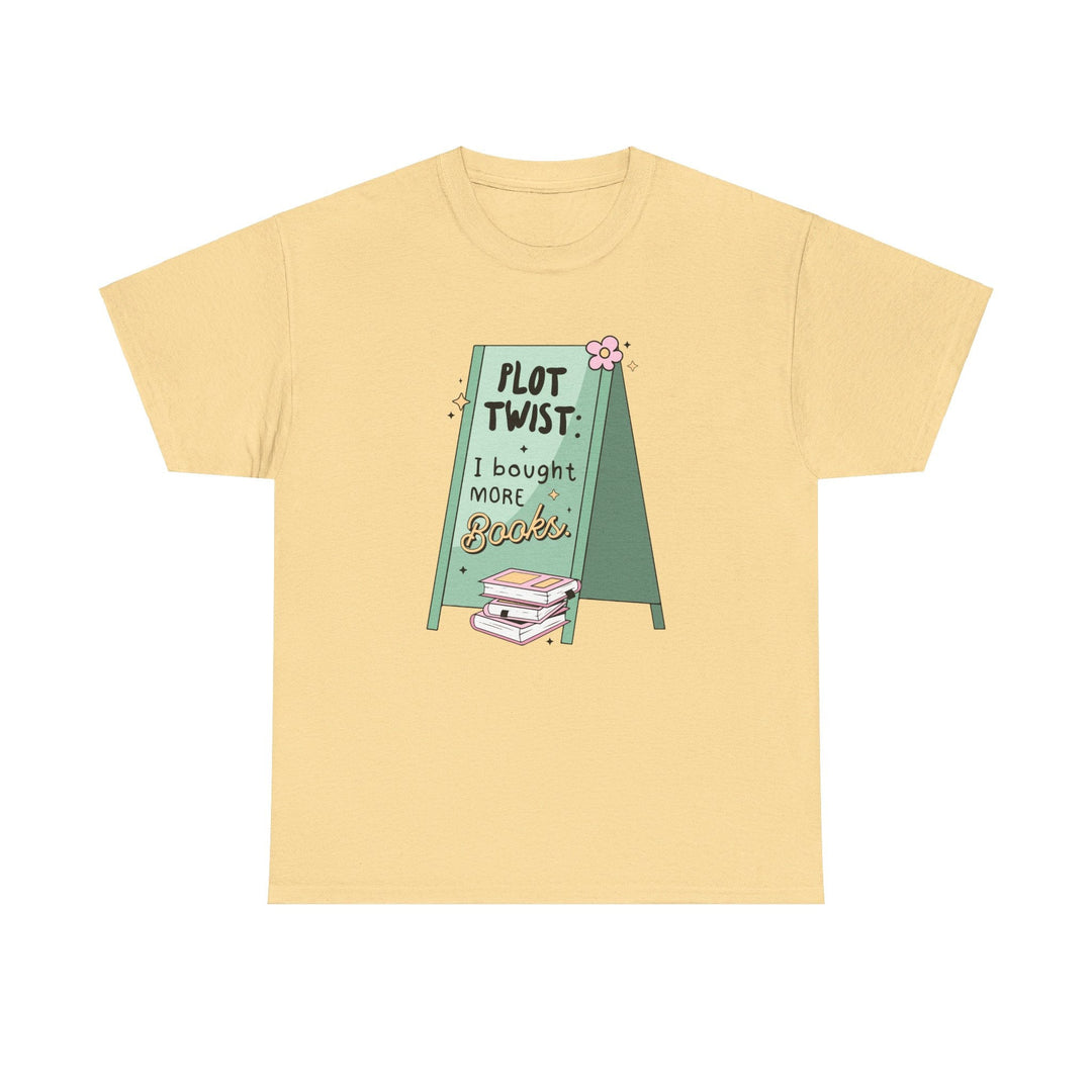 Printify T-Shirt Plot Twist: I bought more books - Unisex Heavy Cotton Tee