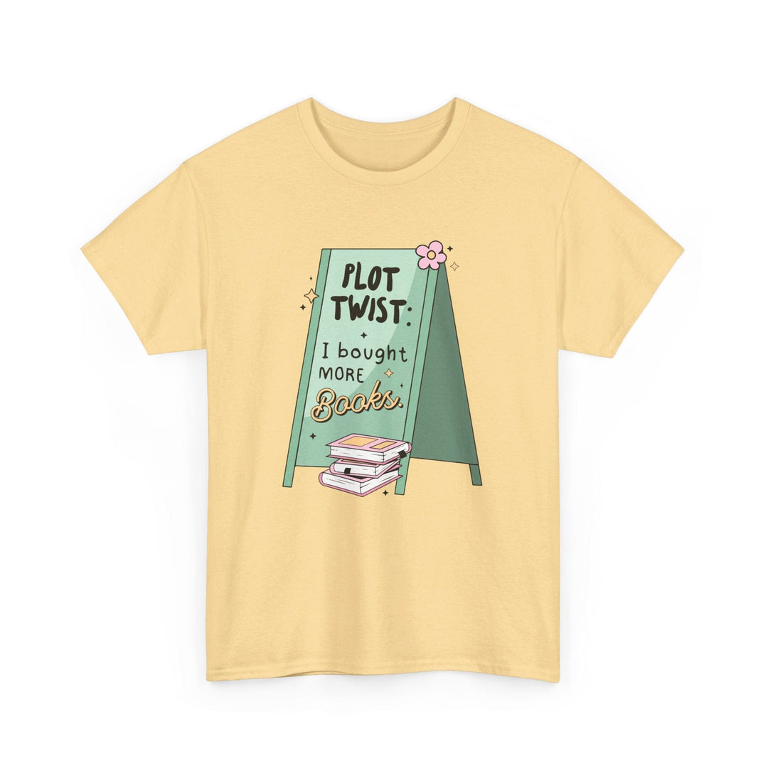 Printify T-Shirt Plot Twist: I bought more books - Unisex Heavy Cotton Tee